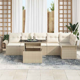 Garden Sofa Set with Cushion 7 pcs Beige Poly rattan 3348297
