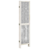 Room Divider 5 Panels White Solid Wood Paulownia 358677