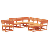 Garden Lounge Set Wax Brown Solid Pine Wood 8 Piece Set Modular 3216942