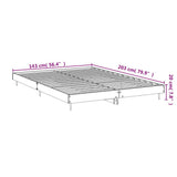 Bed Frame without Mattress Grey Sonoma 140x200 cm Engineered Wood 832251
