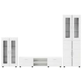 TV Cabinet Set FLORIN 3 pcs High Gloss White Engineered Wood 3397978