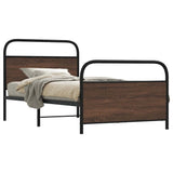 Bed Frame Without Mattress 90x200 cm Brown Oak Engineered Wood 4100318