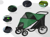 Foldable Pet Stroller with Washable Cushion, Storage Bags, Safety Leash for Medium and Large Dogs T3398P349606