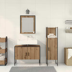 Bathroom Furniture Set with Door 3 pcs Brown 33 x 33 x 102.5 cm 3334375