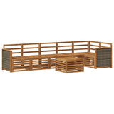 Sectional Sofa Set 6 pcs Natural Solid Acacia Wood 3384435