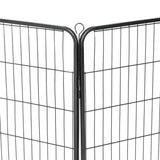 Dog Playpen 8 Panels Steel 80x100 cm Black 170574