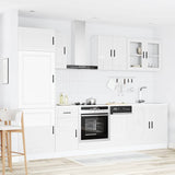 8 Piece Kitchen Cabinet Set Porto High Gloss White Engineered Wood 3314813