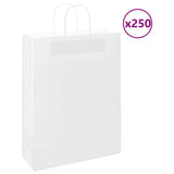 Paper Bags 250 pcs with Handles White 32x12x42 cm 4101620