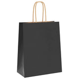 Paper Bags 250 pcs with Handles Black 18x8x22 cm 4101642