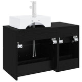 Bathroom Furniture Set 2 pcs Black Oak Engineered Wood 3403969