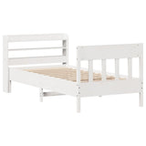 Bed Frame without Mattress White 100x200 cm Solid Wood Pine 3307012