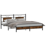 Bed Frame without Mattress Smoked Oak 183x213 cm Engineered Wood 4106895