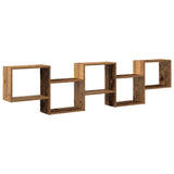 Wall Cube Shelf 5 Compartments Old Wood Engineered Wood 860002