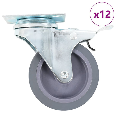 12 pcs Swivel Casters 75 mm 277837