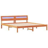 Bed Frame with Headboard Wax Brown 180 x 200 cm Solid Pine Wood 872769