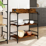 Kitchen Trolley Smoked Oak 81.5x41x92.5 cm Engineered Wood 842343