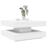 Coffee Table 360-Degree Rotatable White 70x70x34.5 cm 858479
