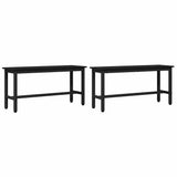 Dining Bench 2 pcs Black Oak 100 x 32.5 x 48.5 cm 873751
