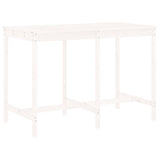 Garden Bar Set White Solid Pine Wood Seats 6 Footrest 3157782