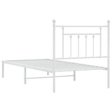 Metal Bed Frame without Mattress with Headboard White 90x190cm 353578