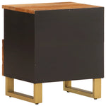 ZNTS Bedside Cabinets 2 pcs Brown and Black Solid Wood Mango 356790