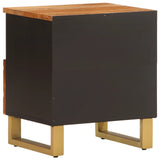 ZNTS Bedside Cabinets 2 pcs Brown and Black Solid Wood Mango 356790