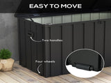 450L Galvanised Steel Garden Storage Box, with Wheels - Dark Grey T3398P311636