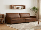 3 Seater Sofa Brown 220 x 81 x 82 cm Faux Suede Fabric 42041003
