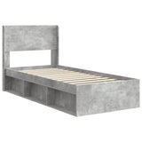 Bed Frame with Storage and Headboard Concrete Grey 100 x 200 cm 3414246