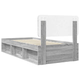Bed Frame Grey Sonoma 90 x 190 cm Solid Pine Wood 3412137