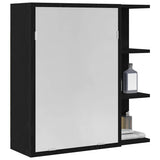 Bathroom Mirror Cabinet with Door Black Oak 62.5 x 20.5 x 64 cm 862523