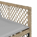 11 Piece Garden Dining Set with Cushions Beige Poly Rattan 3210792