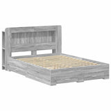 Bed Frame with Storage Grey Sonoma 140 x 200 cm Engineered Wood 3433873