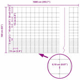Field Fence Grey 1.6 x 10 m Steel 42005797