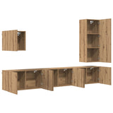 TV Wall Unit Wall-mounted 5 pcs Artisan Oak Engineered Wood 3402768