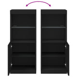 Sideboard Black Engineered wood, Glass Medium Sideboard 836687