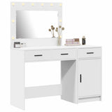 Dressing Table with Mirror Lights 2 pcs White Engineered wood 3334227