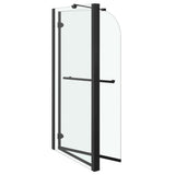 Bi-Folding Shower Enclosure ESG 120x68x130 cm Black 147190