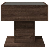 Coffee Table with LED Brown Oak 50x50x45 cm Engineered Wood 847531
