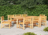 9 Piece Garden Dining Set Solid Wood Teak 3157190