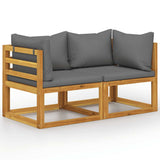 Garden Bench Dark Grey Solid acacia wood, 100% polyester fabric 3098669