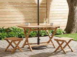 Folding Garden Table Natural 110 x 75 cm Solid Teak Wood 42028987