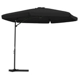 Garden Parasol with Steel Pole 300 cm Black 47318