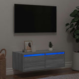 TV Cabinet with LED Lights Grey Sonoma 75x35.5x25 cm 860234