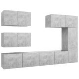 6 Piece TV Cabinet Set Concrete Grey Engineered Wood 3079135