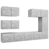 6 Piece TV Cabinet Set Concrete Grey Engineered Wood 3079135