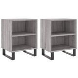 Bedside Cabinets 2 pcs Grey Sonoma 40x30x50 cm Engineered Wood 826809