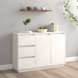 813805 Sideboard White 111x34x75 cm Solid Wood Pine