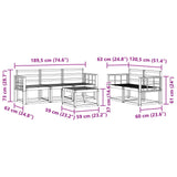 Outdoor Sofa Set 6 pcs White 59 x 59 x 37 cm Solid Acacia Wood 3387253