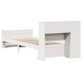 Bookcase Bed without Mattress White 90x200cm Solid Wood Pine 3322452